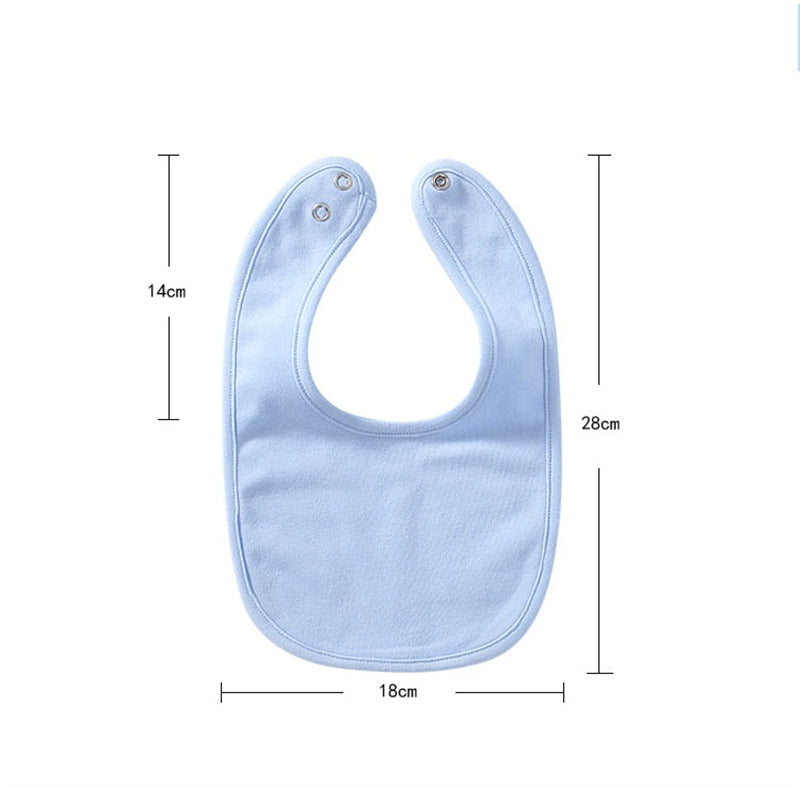 Baby Products Cotton Solid Color Bib With Hidden Buckle Saliva Towel Multi-color Optional