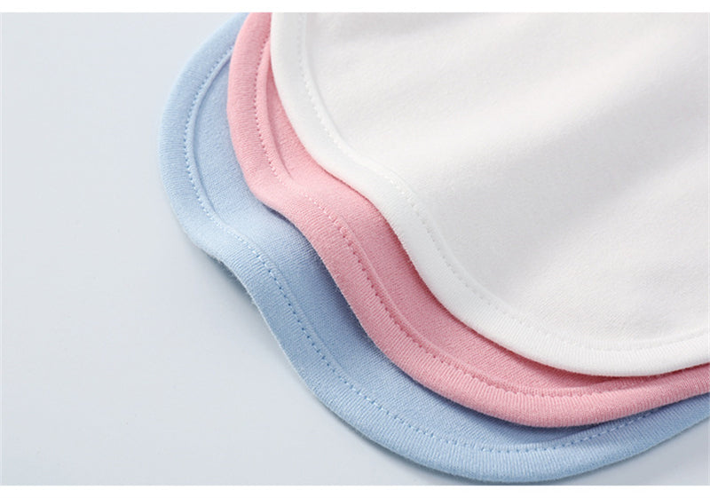 Baby Products Cotton Solid Color Bib With Hidden Buckle Saliva Towel Multi-color Optional